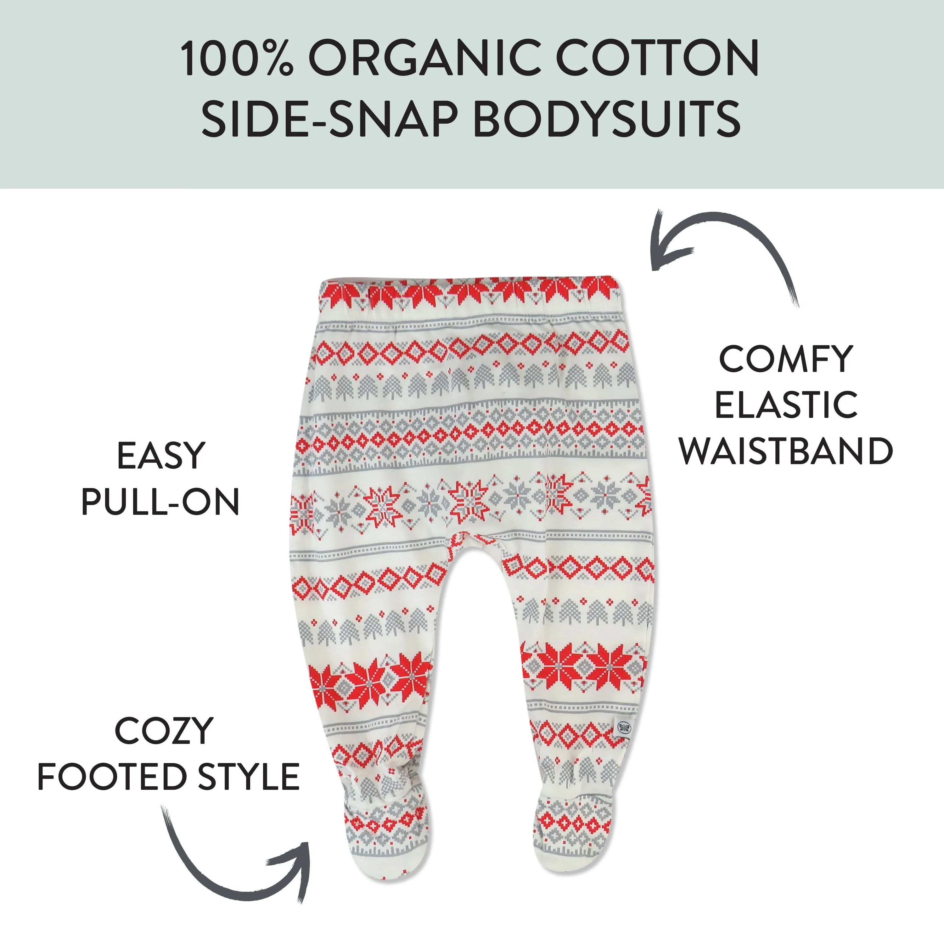 3-Pack Organic Cotton Footed Pants