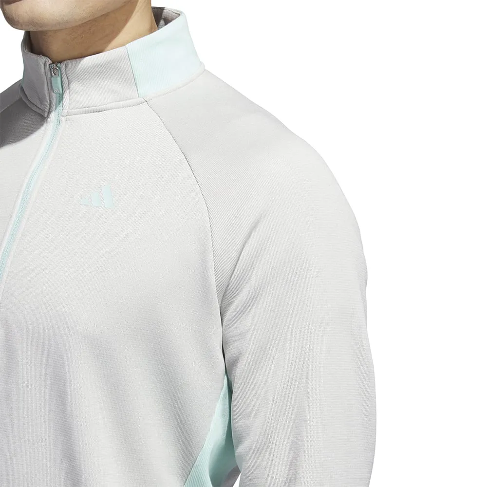 adidas DWR 1/4 Zip Pullover - Grey One/White/Semi Flash Aqua