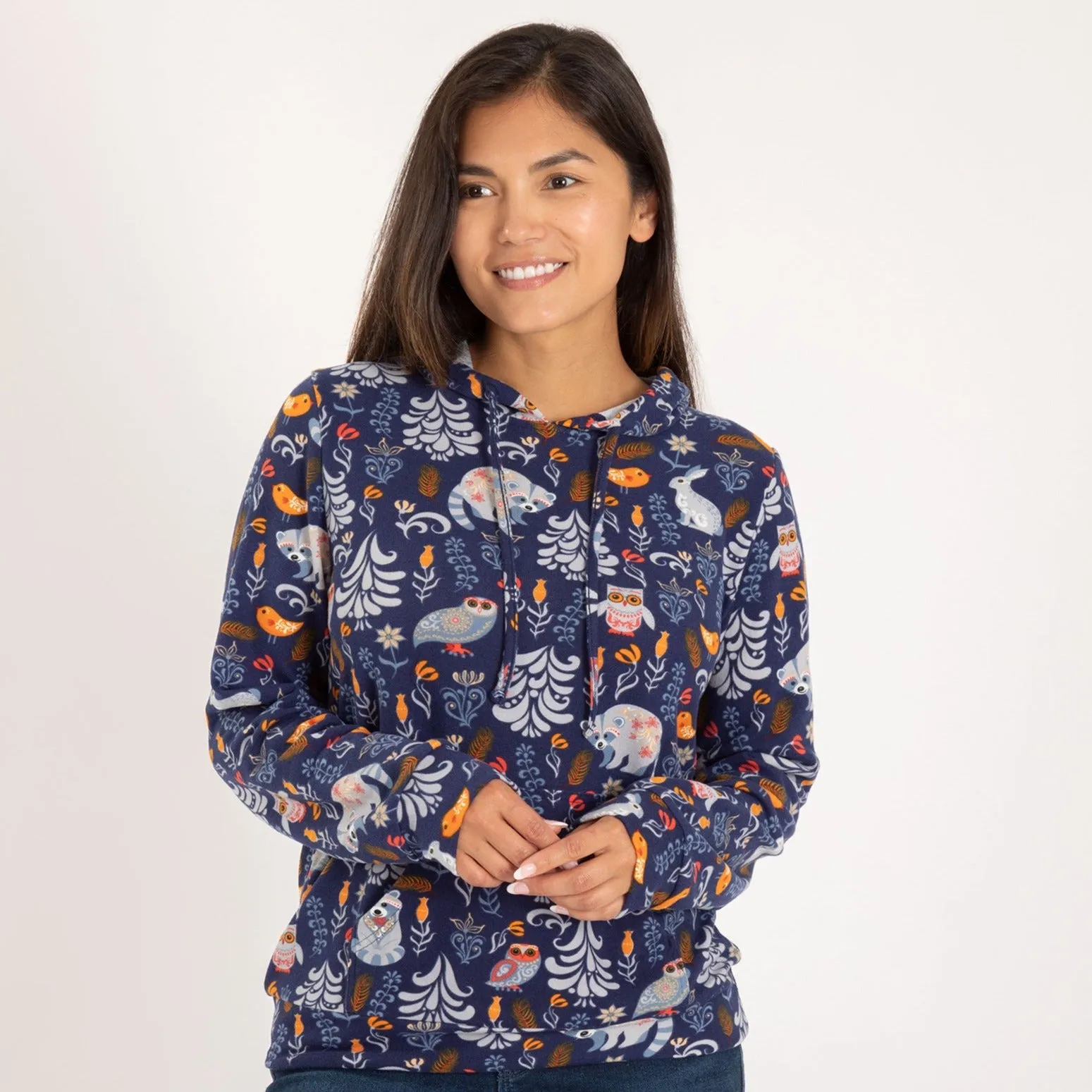 Adorable Print Terry Hoodie