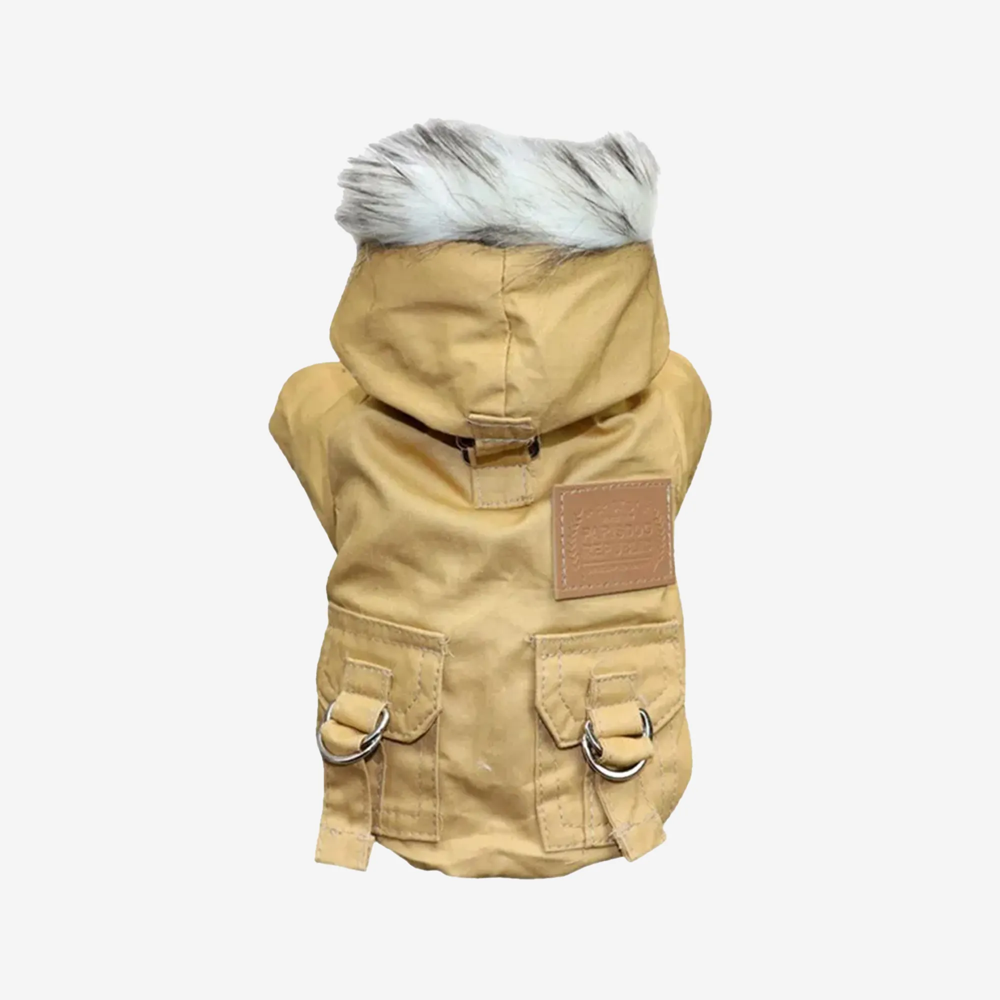 Adorable Windproof Coat with Faux Fur Lined Hood for Small Dogs