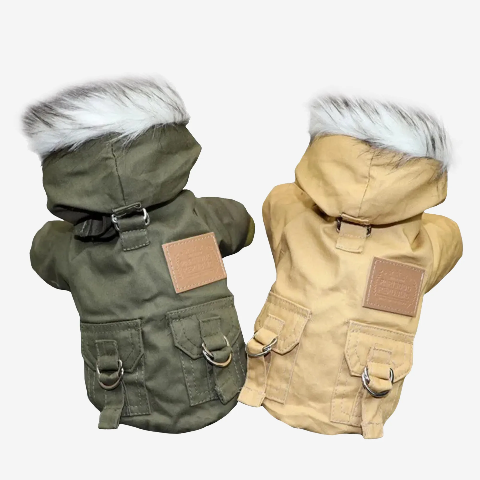 Adorable Windproof Coat with Faux Fur Lined Hood for Small Dogs