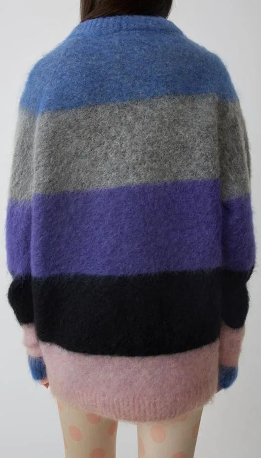 'Albah' Mohair Multi Mix Stripe Sweater