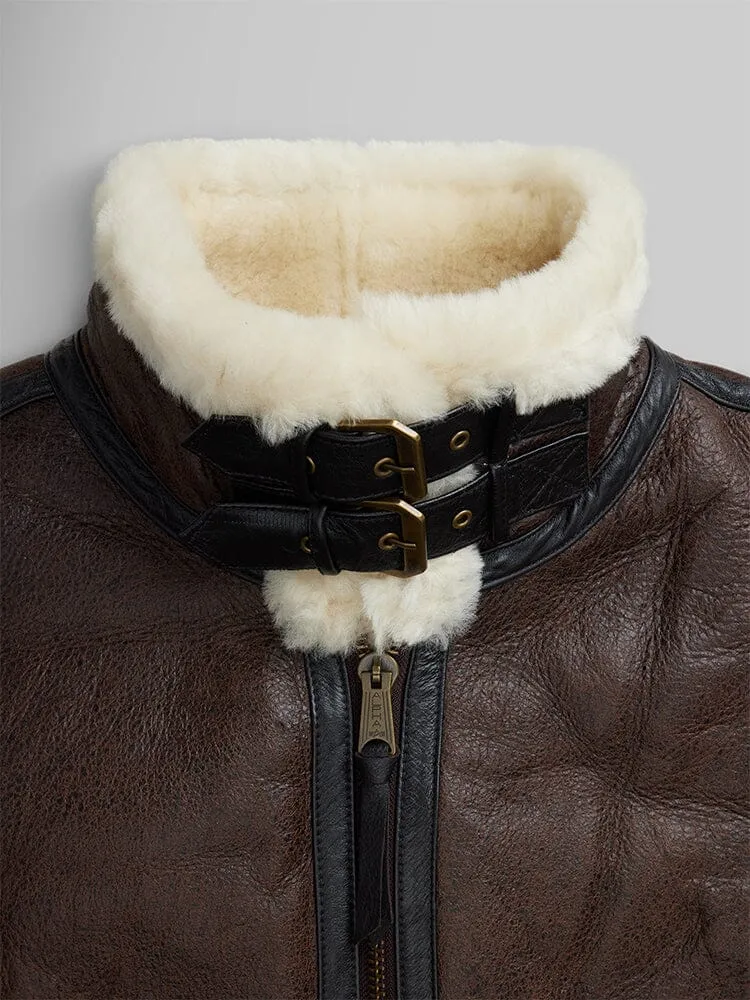 B-3 SHERPA LEATHER BOMBER JACKET