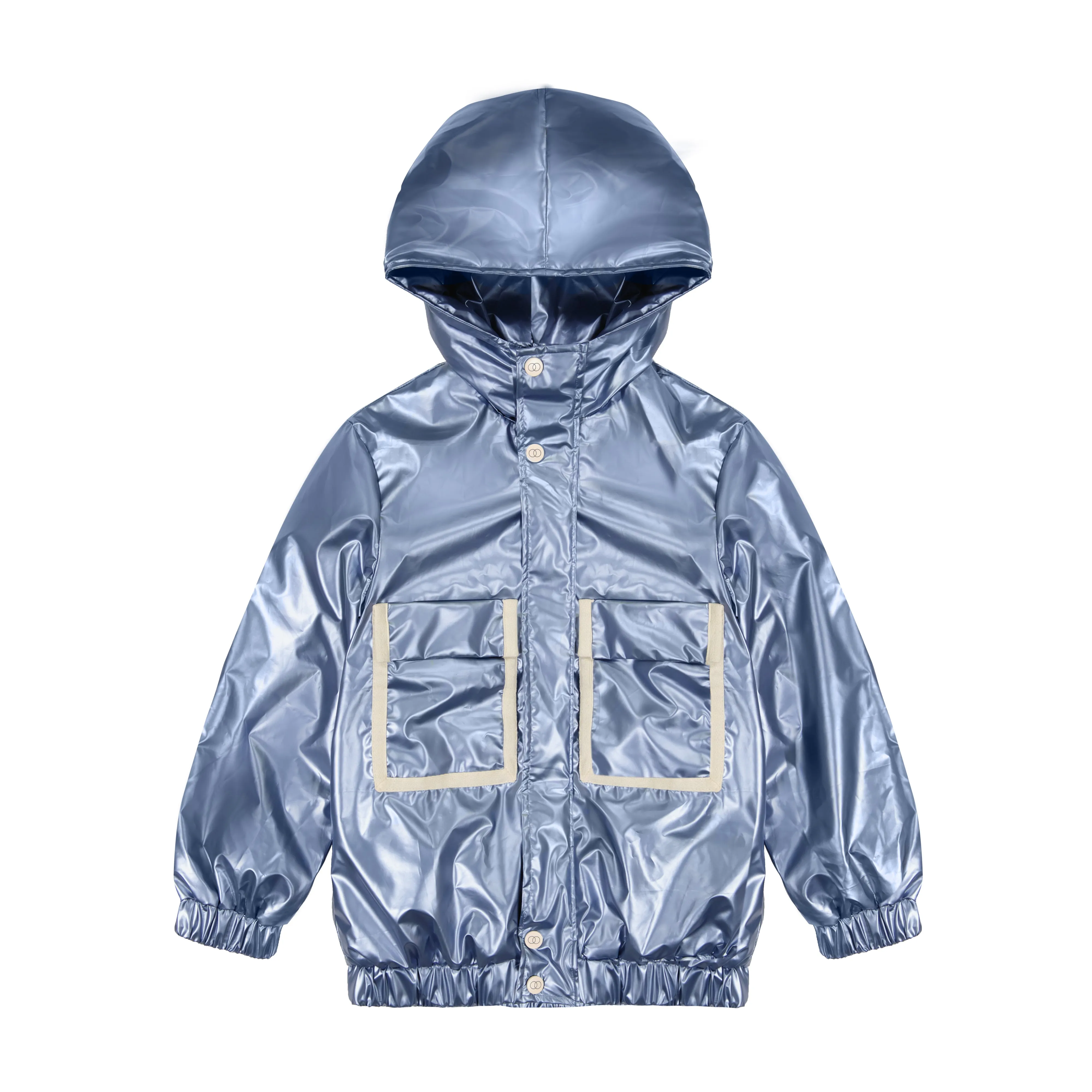 Baby's Hooded Two-Tone Puffer Jacket (Unisex) - Winter Warmth & Style (6M, Sky Blue)