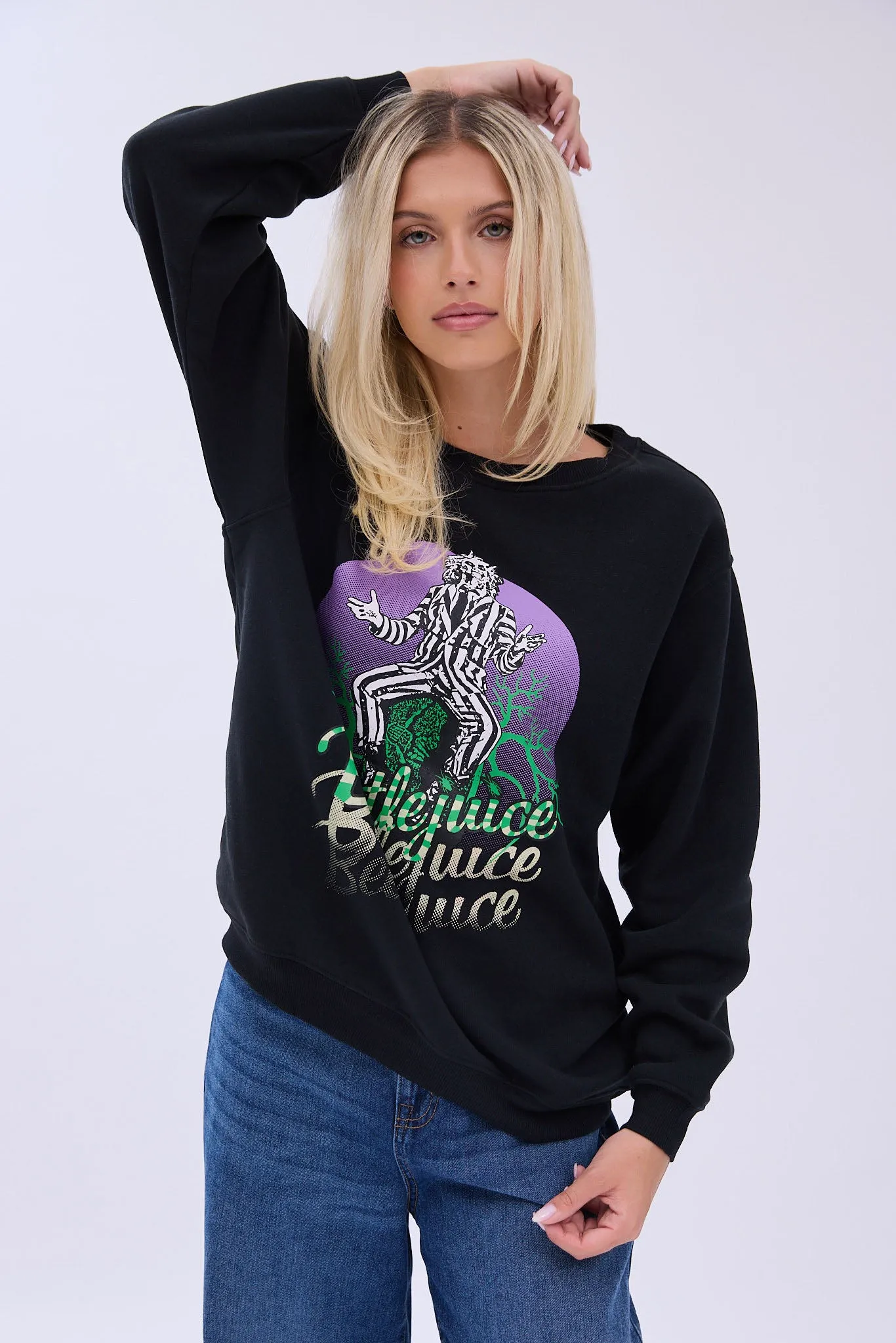 Beetlejuice Graphic Crew Neck Sweatshirt