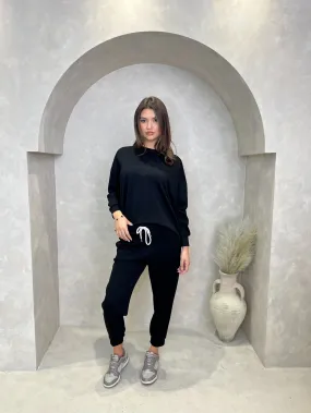 Black Drawstring Jogging Bottoms