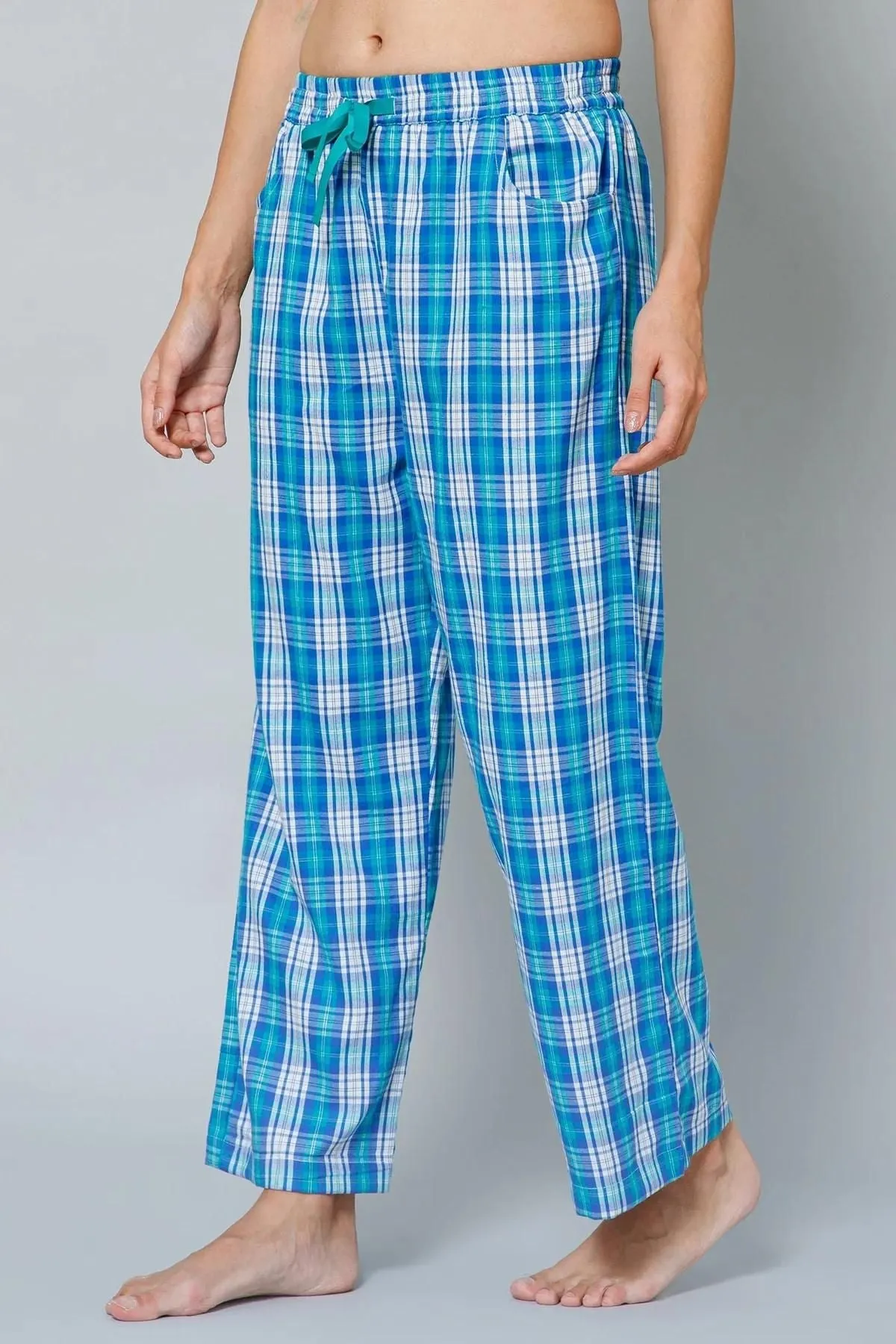 Blue Checkmate Pregnancy & Maternity Lounge Pants