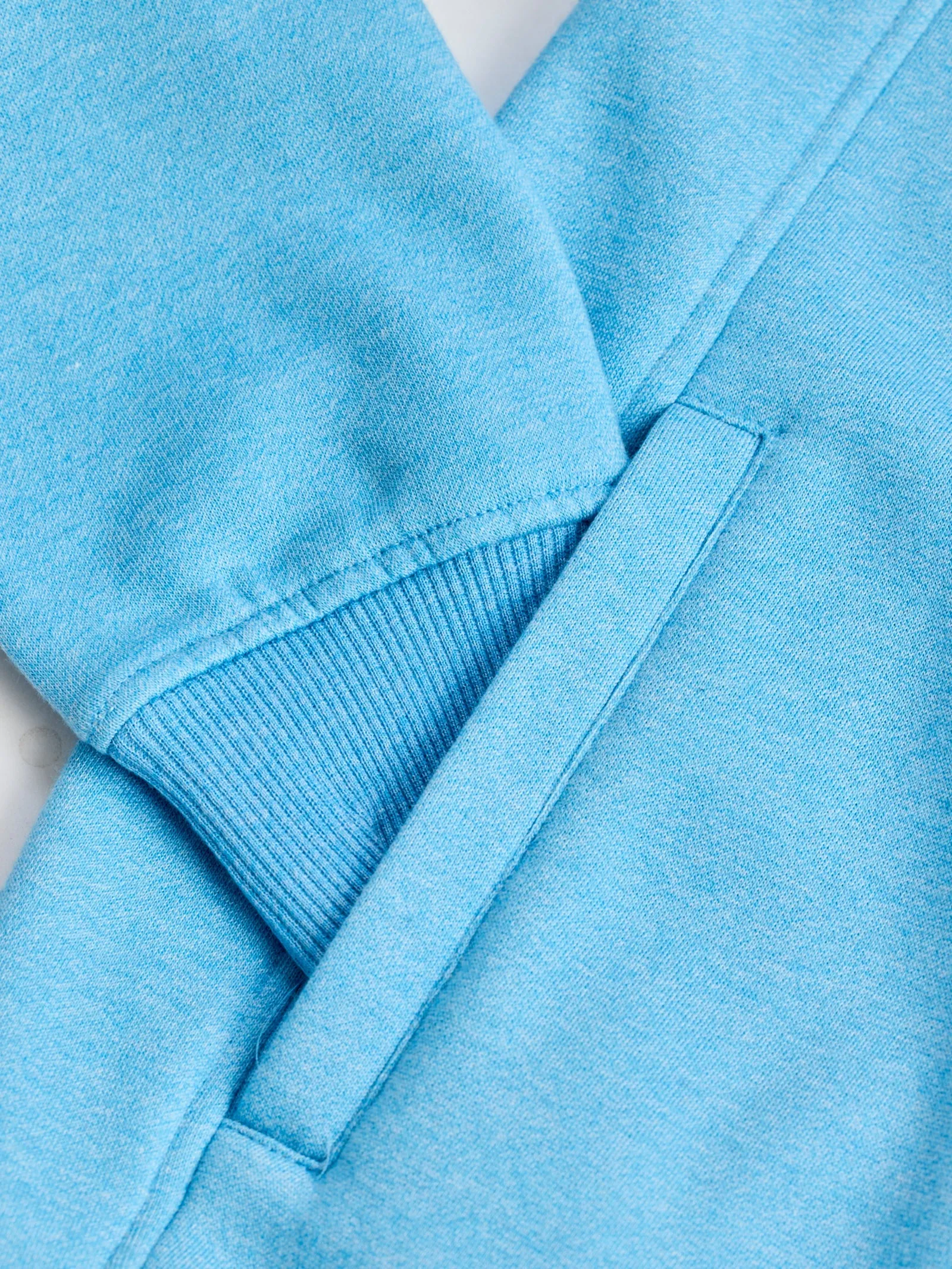 Blue Fleece High Neck Sweatshirt