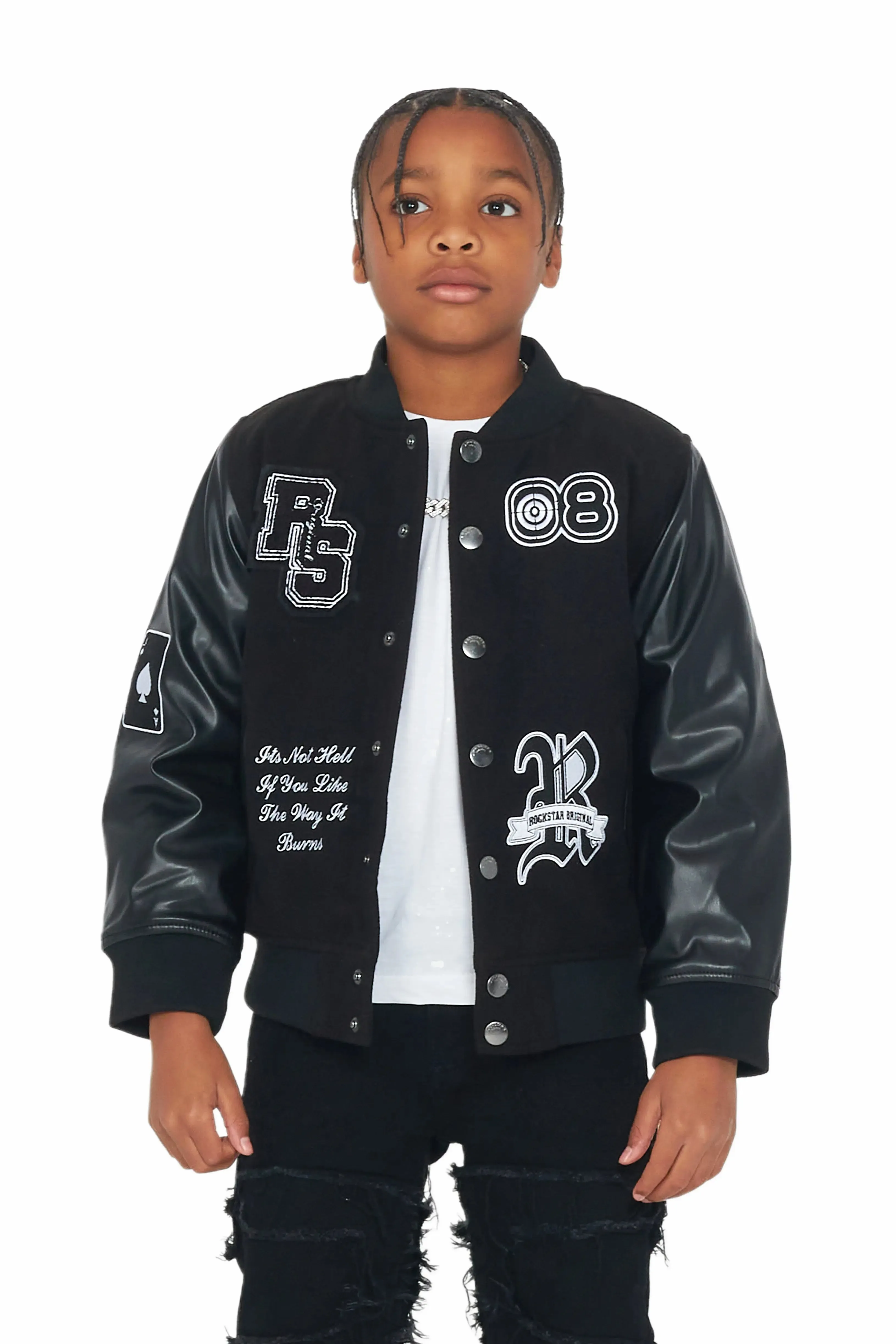 Boys Leaner Black Bomber Jacket