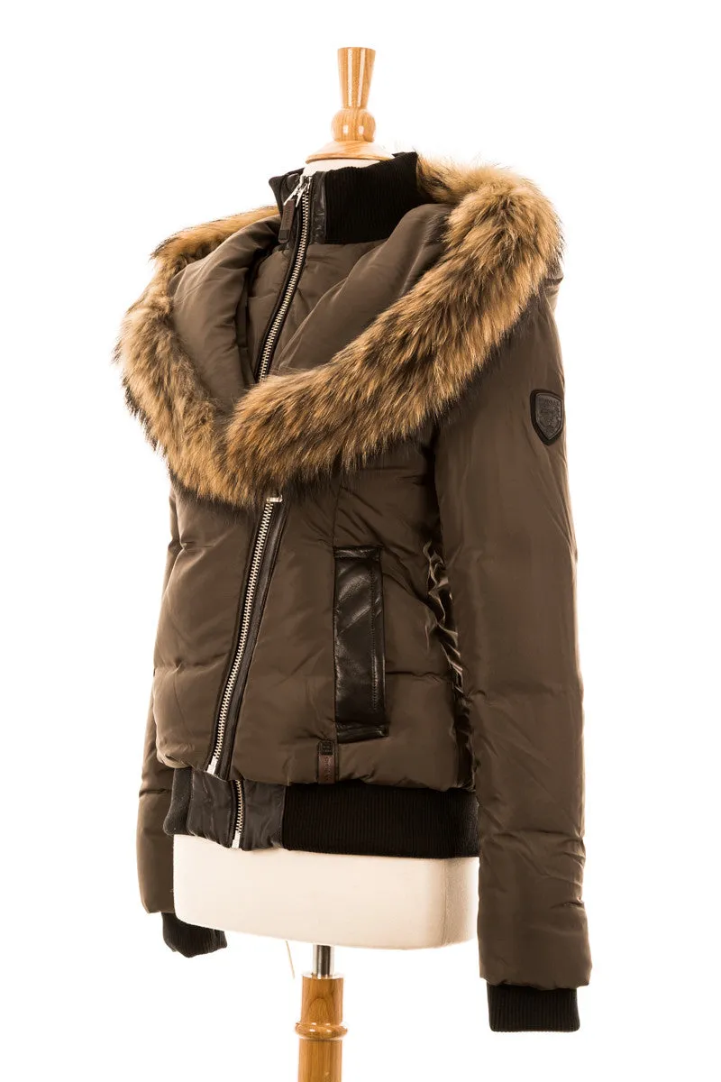 Caballo Down Bomber With Fur Trim