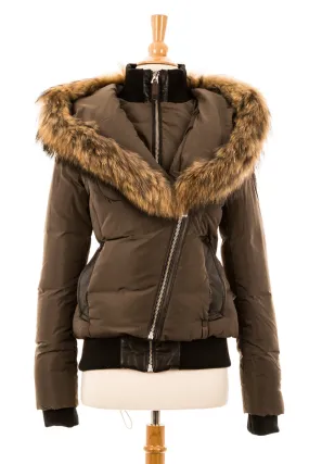 Caballo Down Bomber With Fur Trim