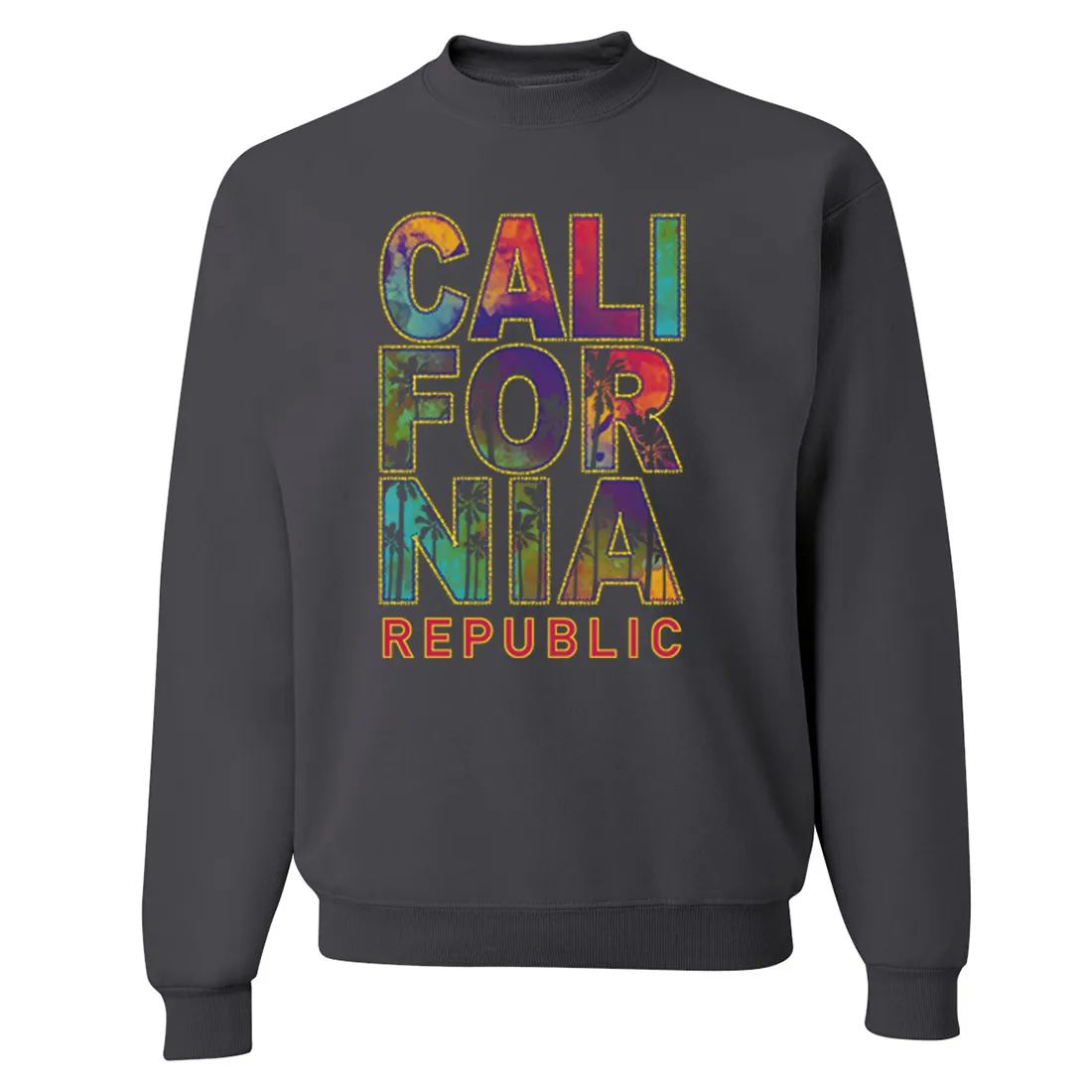 California Pastel Stitched Style Crewneck Sweatshirt