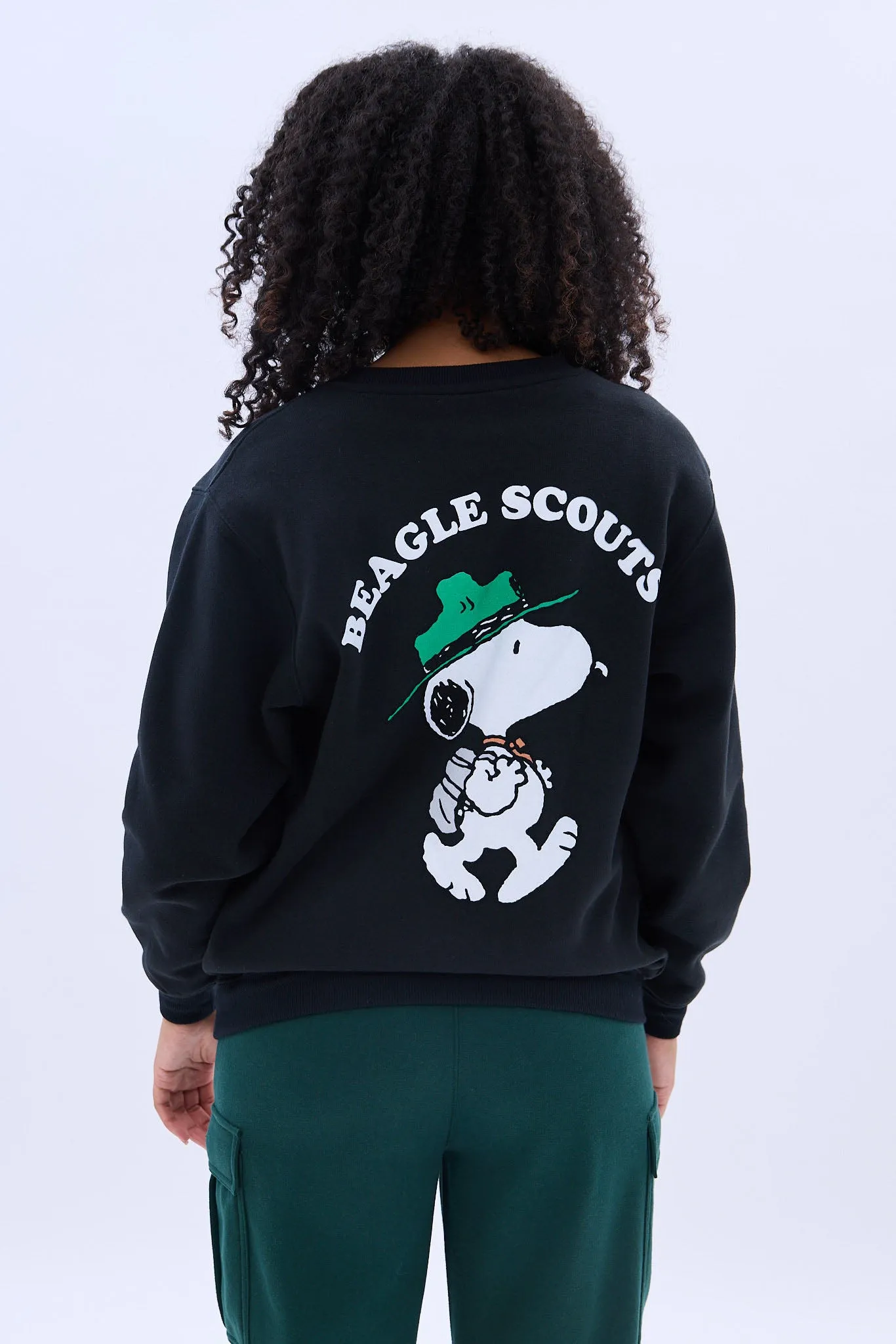 Camp Snoopy Beagle Scouts Graphic Crew Neck Sweatshirt