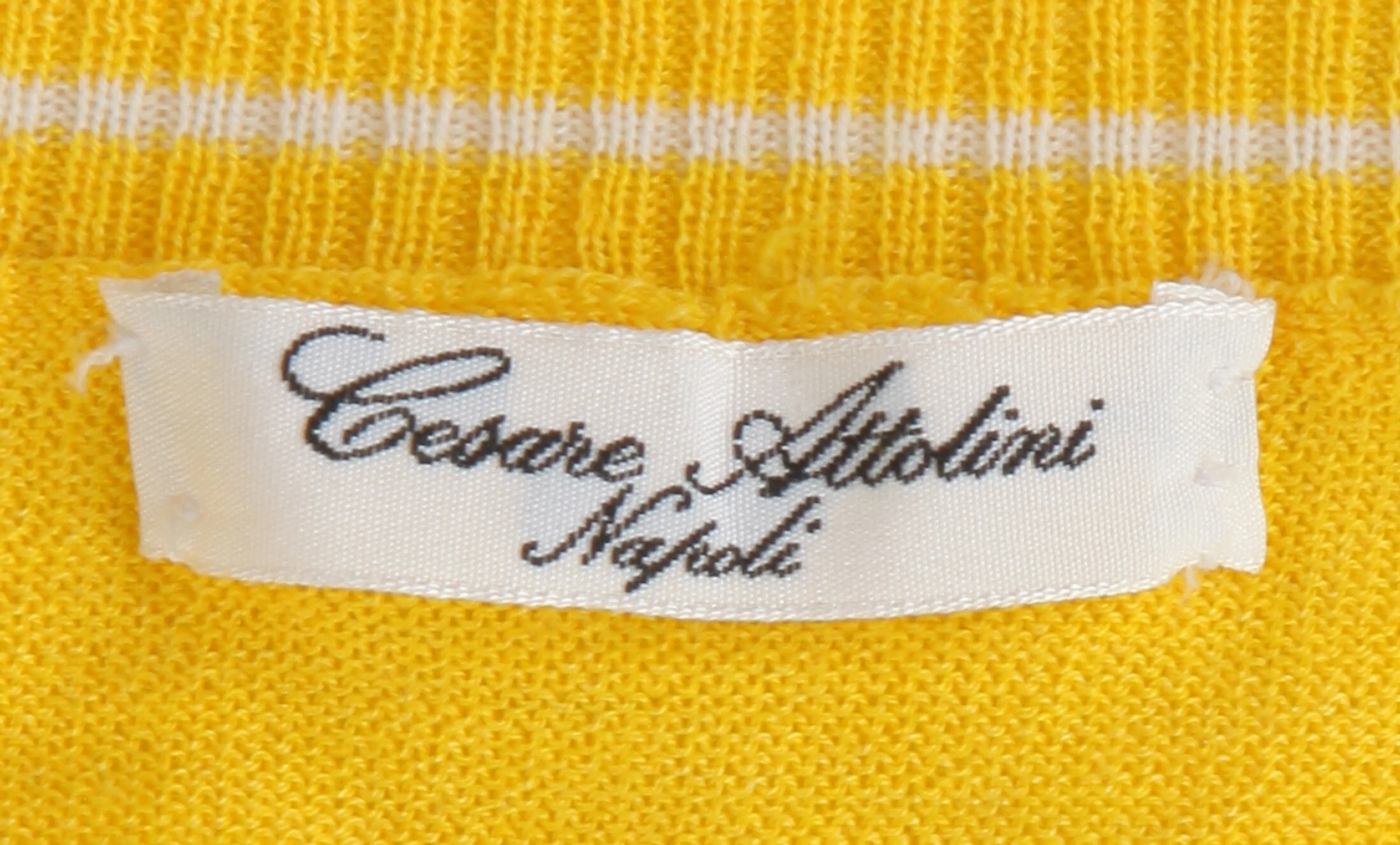 Cesare Attolini Yellow V-Neck Sweater