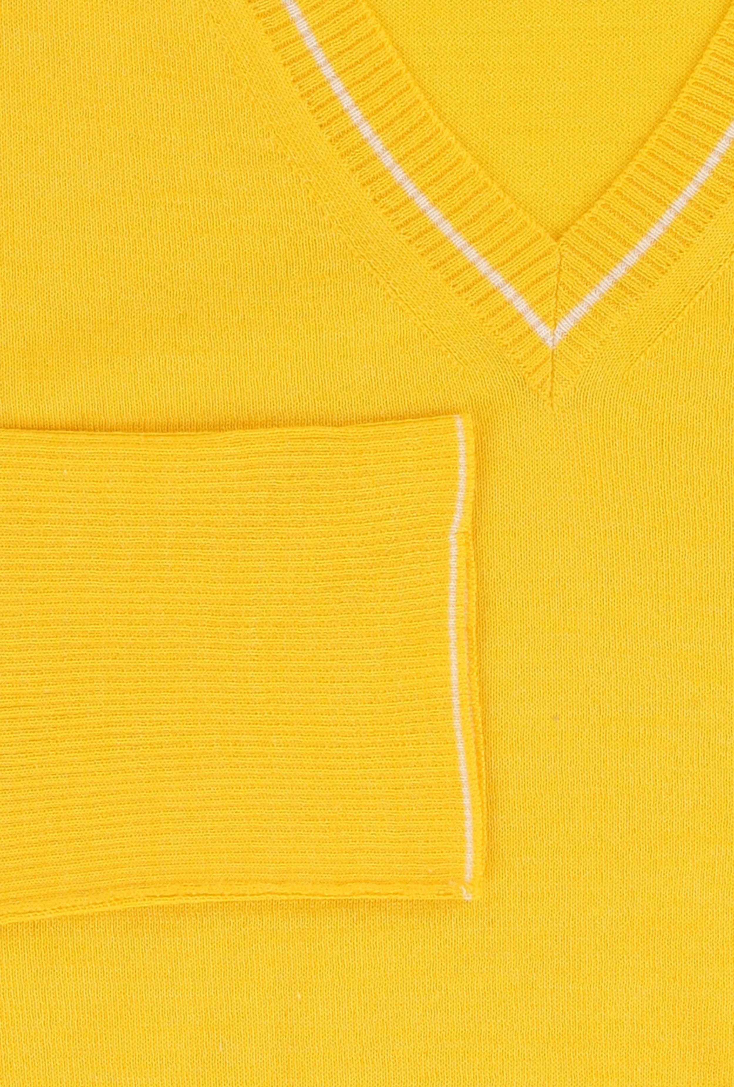 Cesare Attolini Yellow V-Neck Sweater