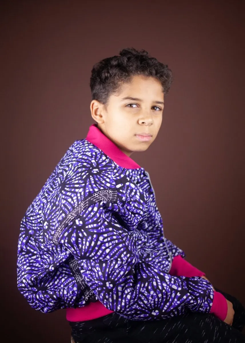 Children's African Jacket In Chilled Purple