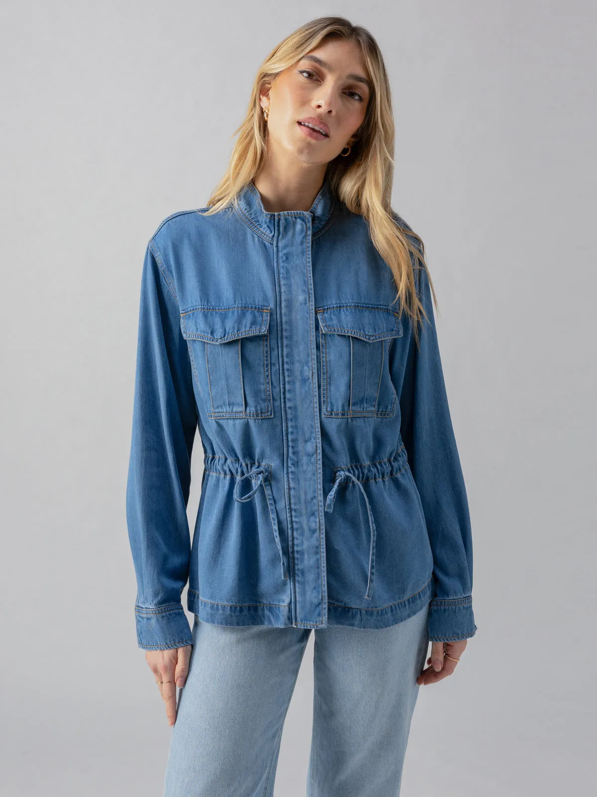 Cinched Surplus Denim Jacket Sun Drenched