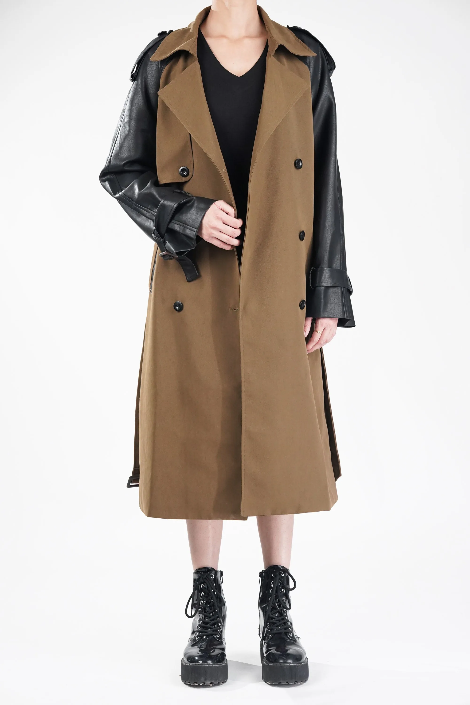 Cinnamon Long Trench Coat