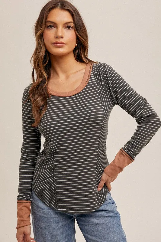 Claire Striped Long Sleeve Top