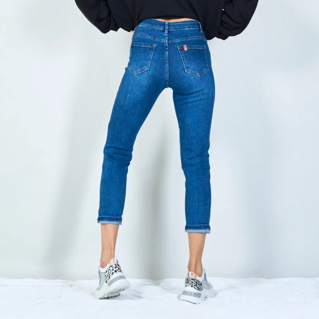 Classic cuffed ankle jeans wholesale