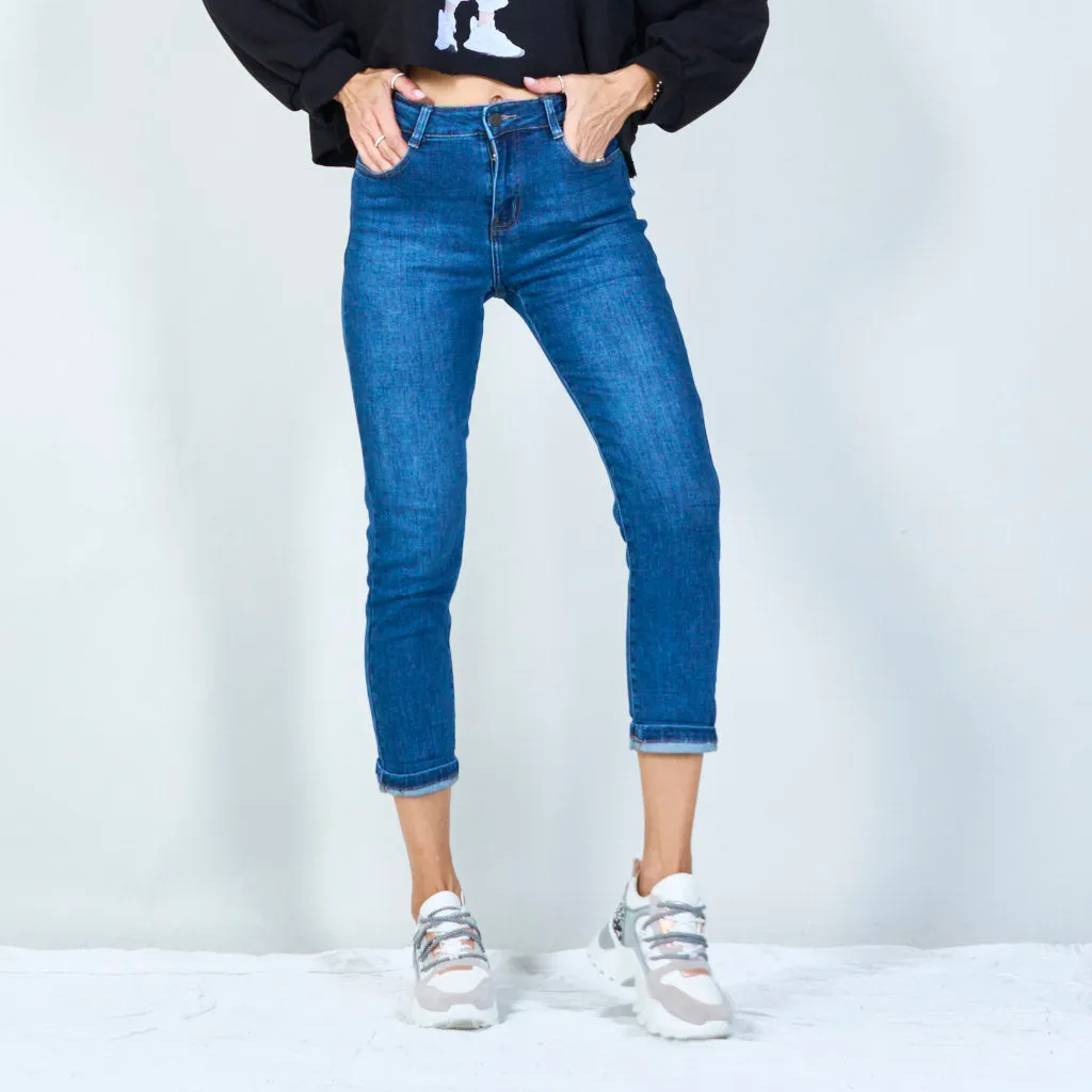 Classic cuffed ankle jeans wholesale