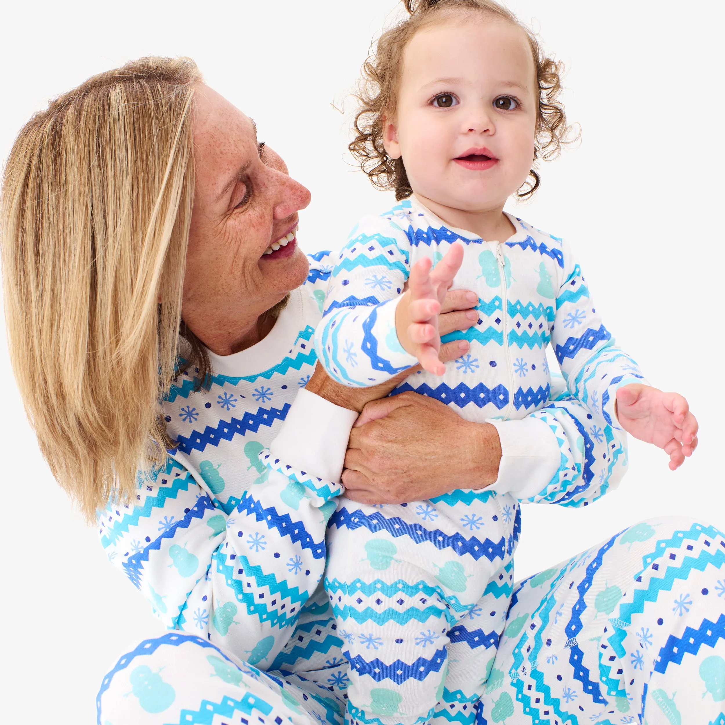 Clearance fit 2 grown-ups organic pj pant in frosty fair isle