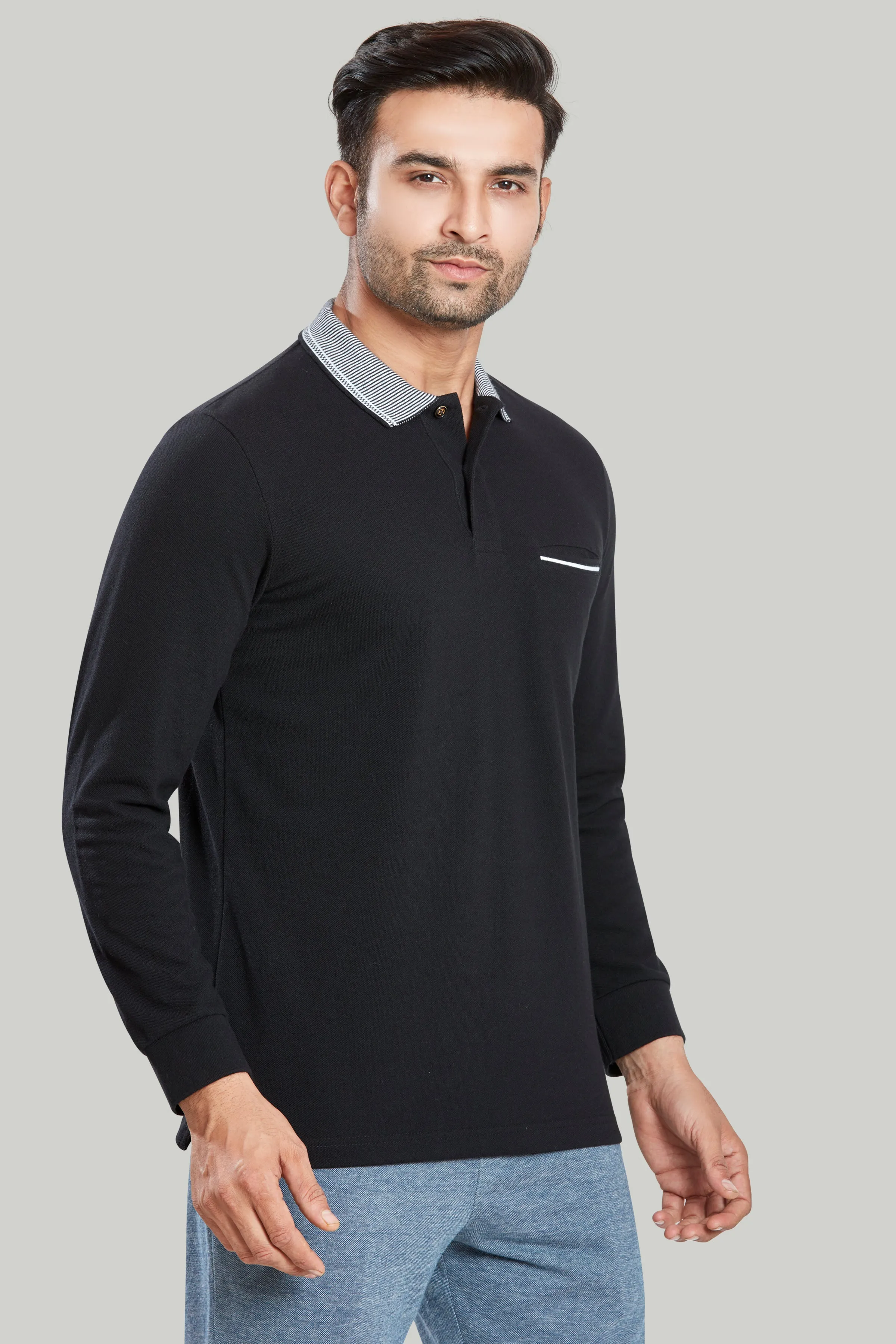 Contrast Collar Polo