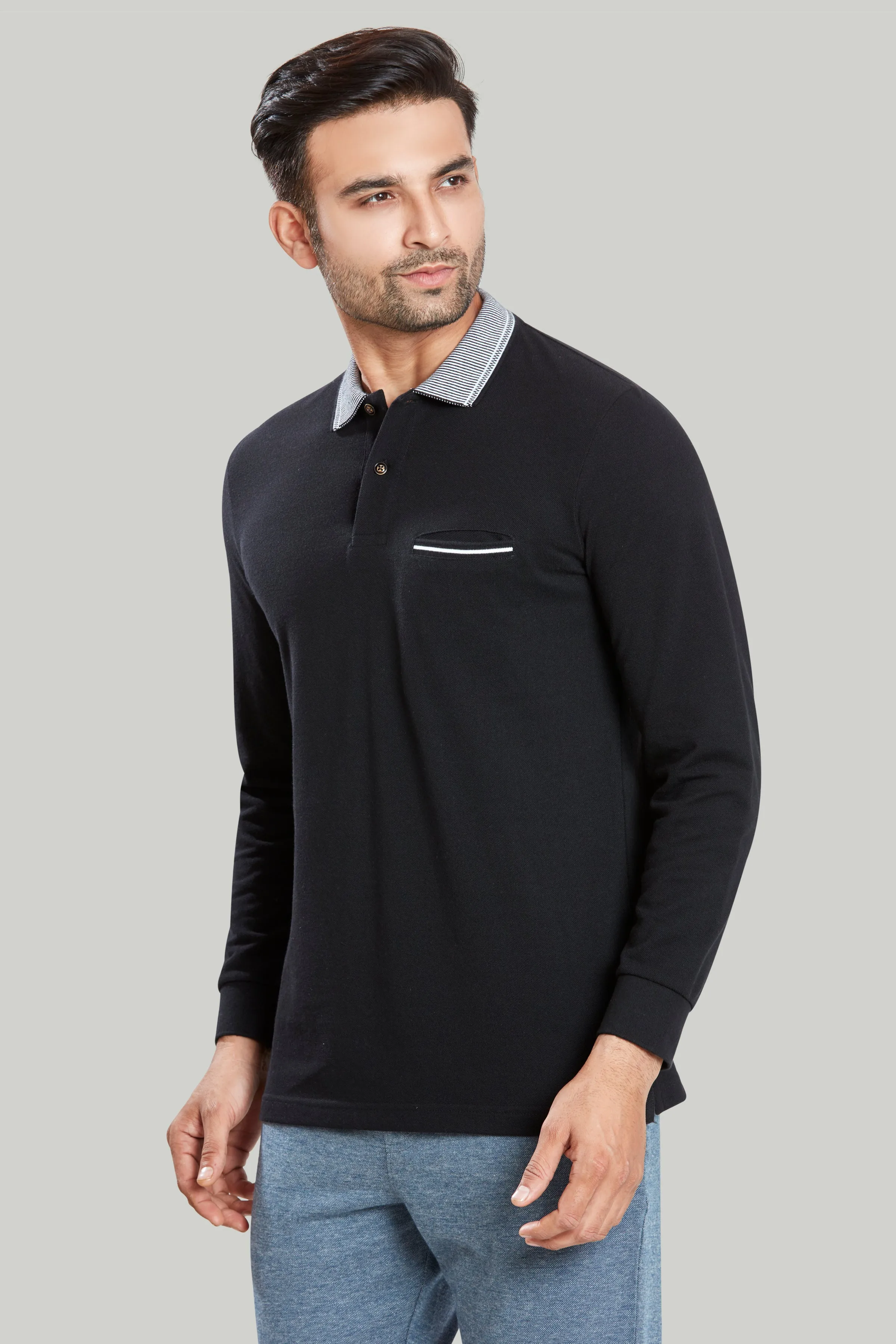 Contrast Collar Polo