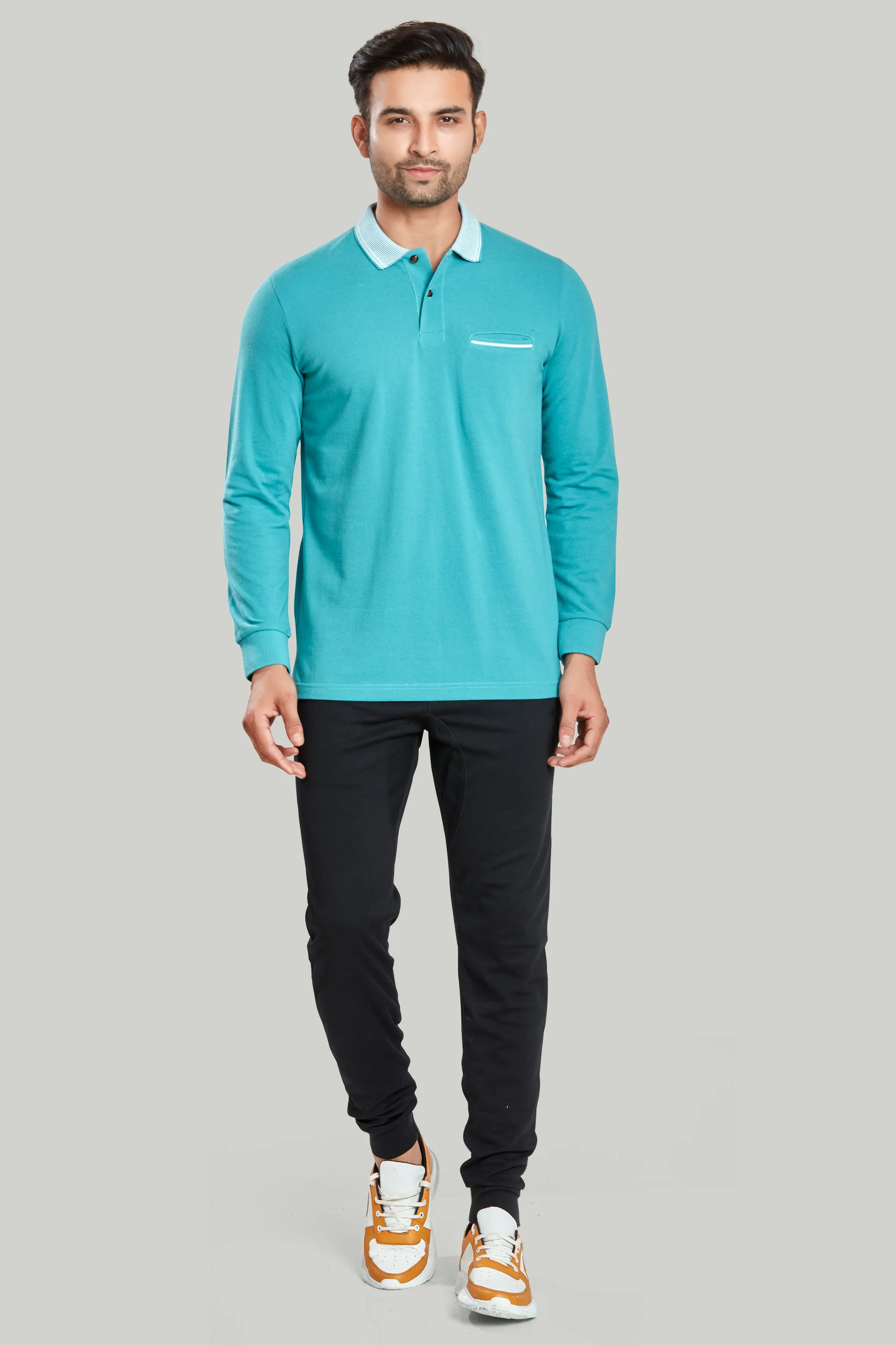 Contrast Collar Polo