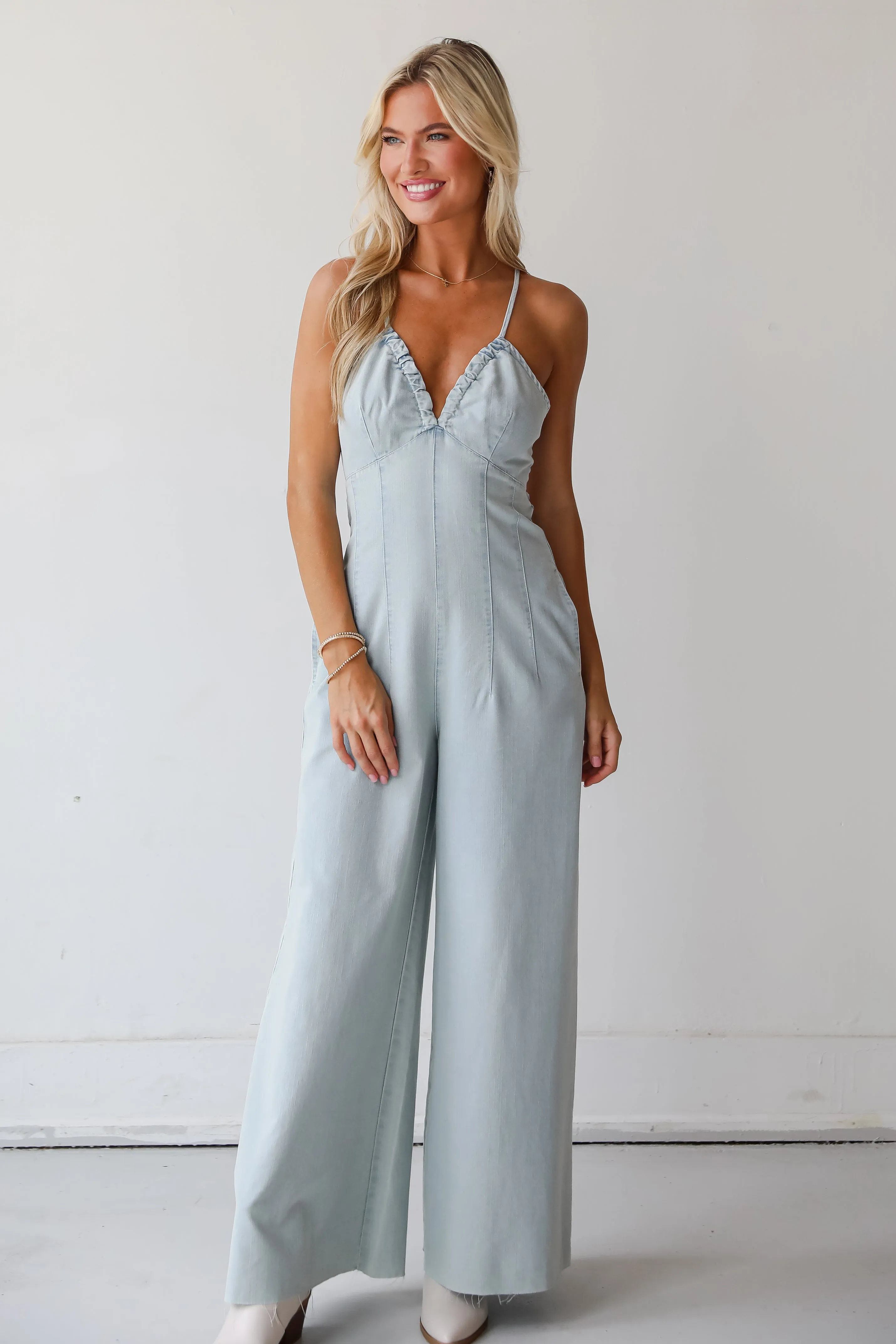 Convincingly Darling Denim Jumpsuit