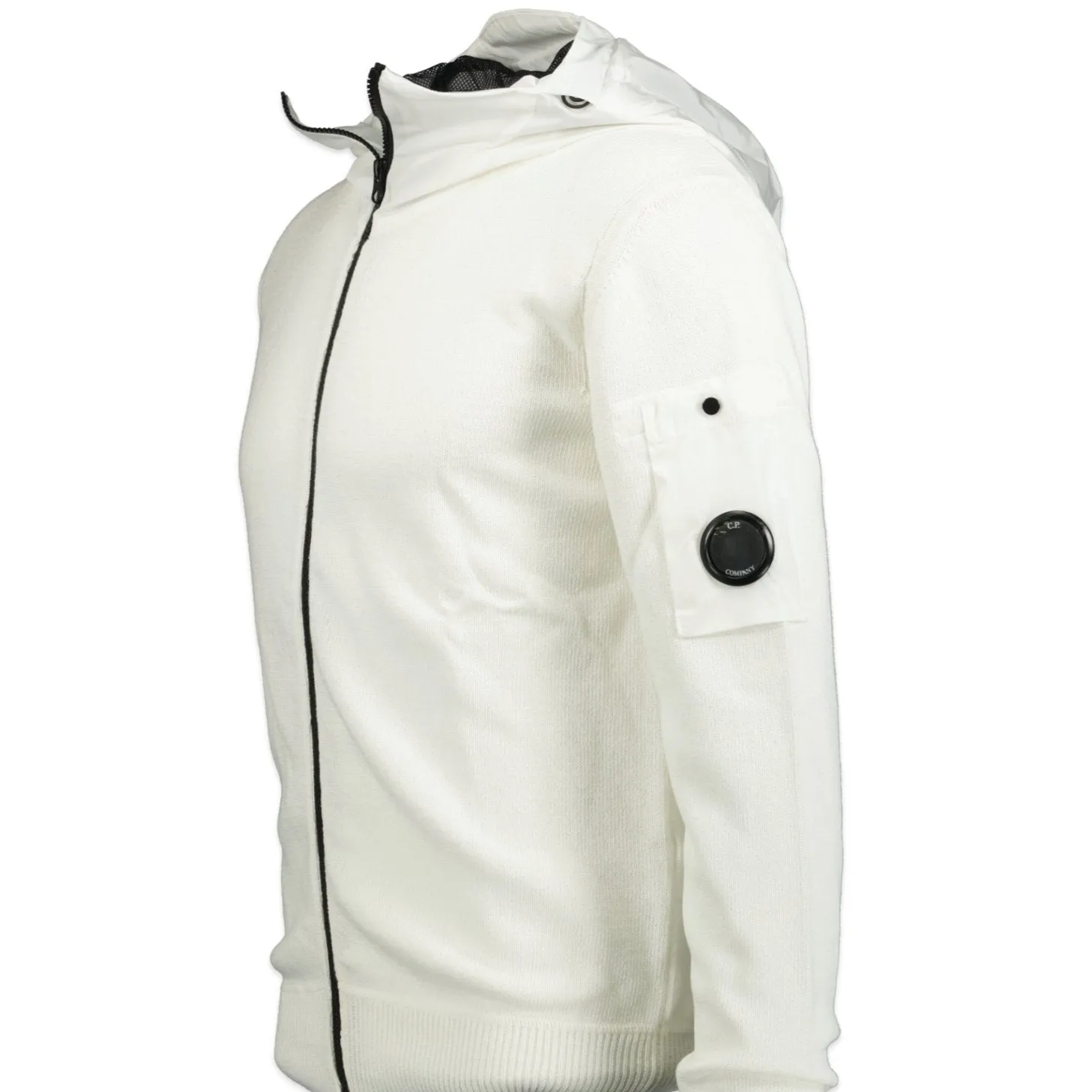 CP COMPANY Chrome Hooded Knit Jacket White