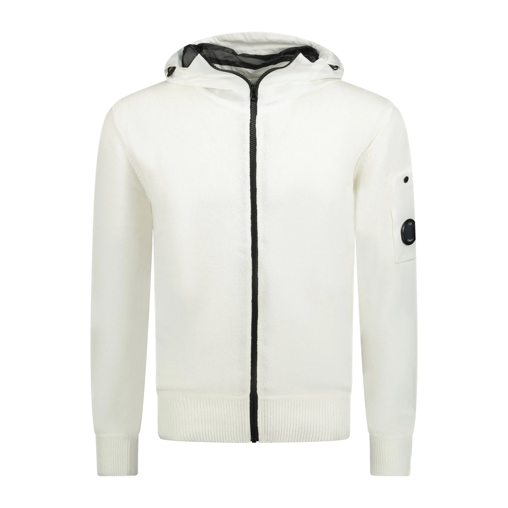 CP COMPANY Chrome Hooded Knit Jacket White