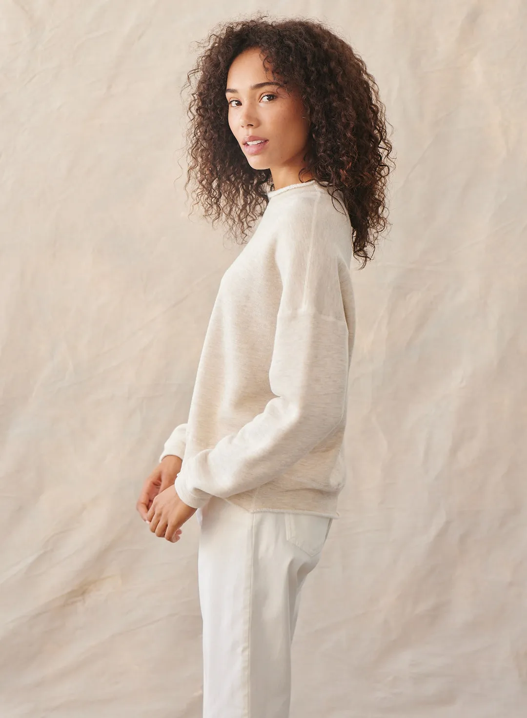 Crew Neck Pullover ~ Heather Oat