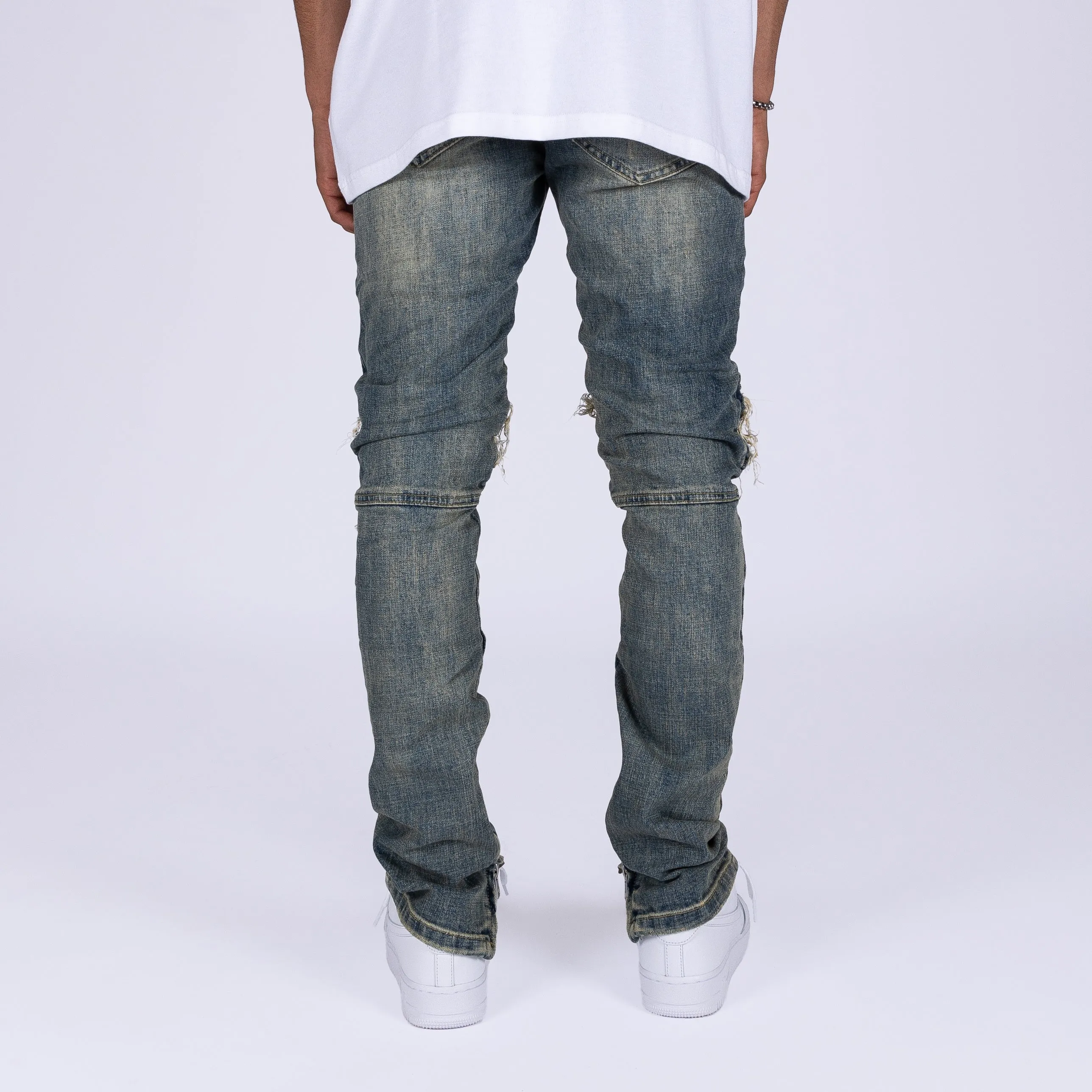 DENIM BIKER JEANS