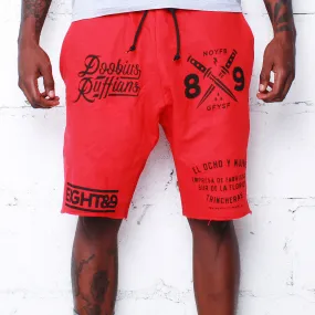 Doobious Ruffians French Terry Shorts Red