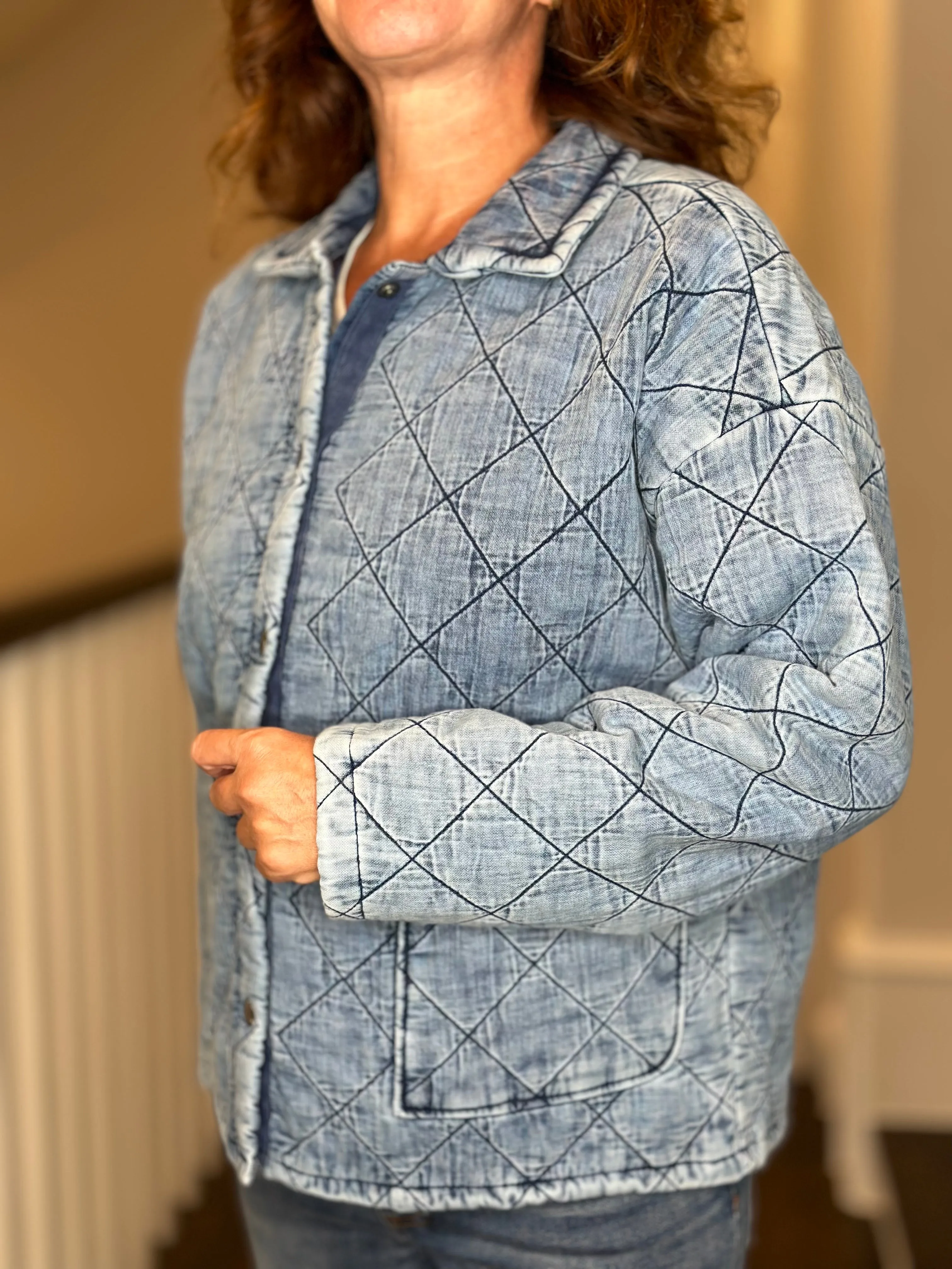 Dylan Claire Denim Quilted Jacket