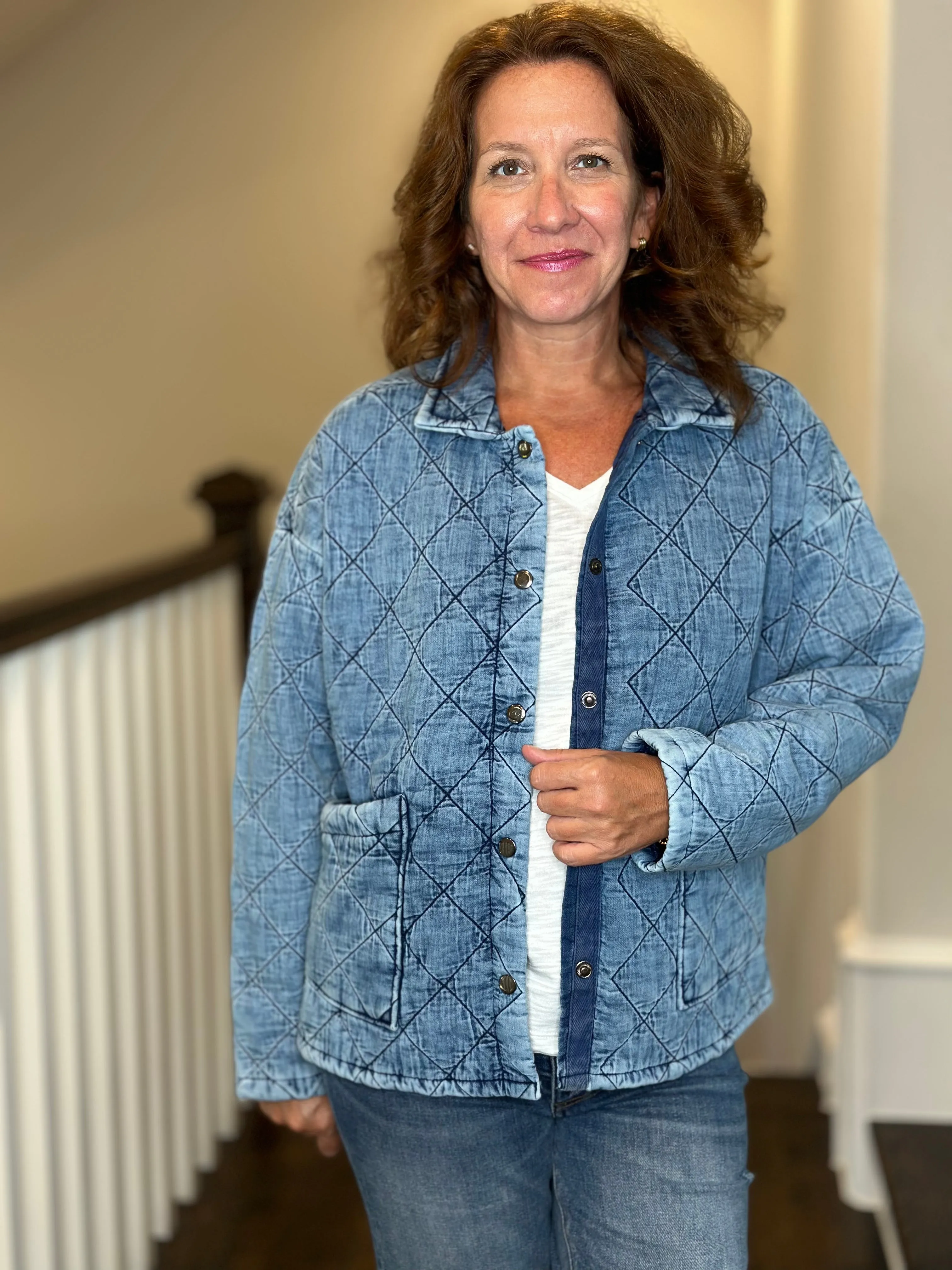 Dylan Claire Denim Quilted Jacket