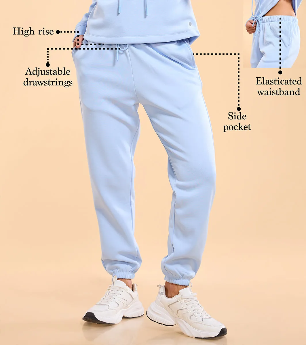 Enamor A404 Fleece Jogger Relax Fit High-Rise Fleece Jogger With Adjustable Drawsting.