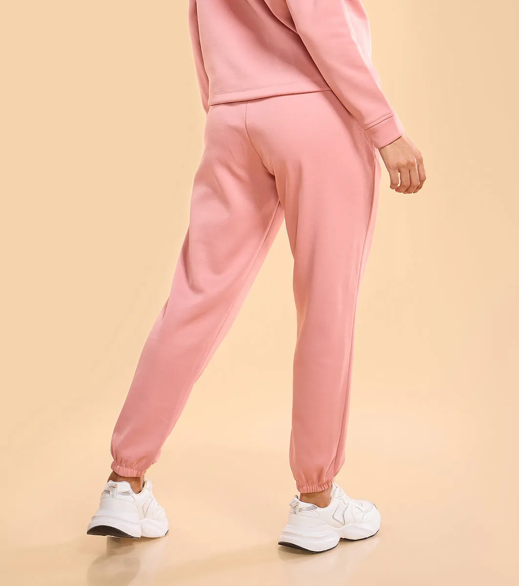 Enamor A404 Fleece Jogger Relax Fit High-Rise Fleece Jogger With Adjustable Drawsting.