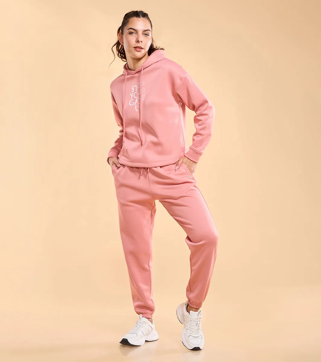 Enamor A404 Fleece Jogger Relax Fit High-Rise Fleece Jogger With Adjustable Drawsting.