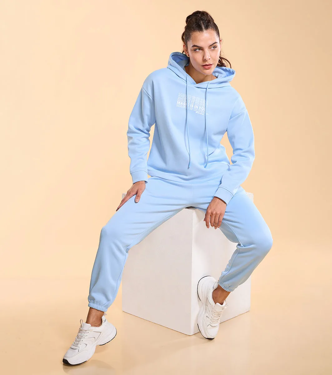 Enamor A404 Fleece Jogger Relax Fit High-Rise Fleece Jogger With Adjustable Drawsting.