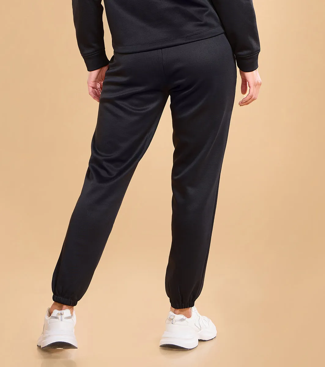 Enamor A404 Fleece Jogger Relax Fit High-Rise Fleece Jogger With Adjustable Drawsting.