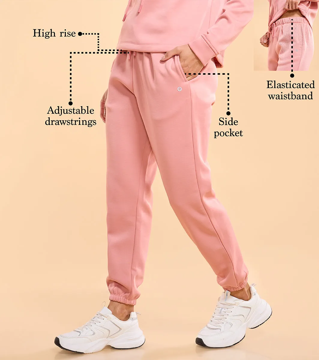 Enamor A404 Fleece Jogger Relax Fit High-Rise Fleece Jogger With Adjustable Drawsting.