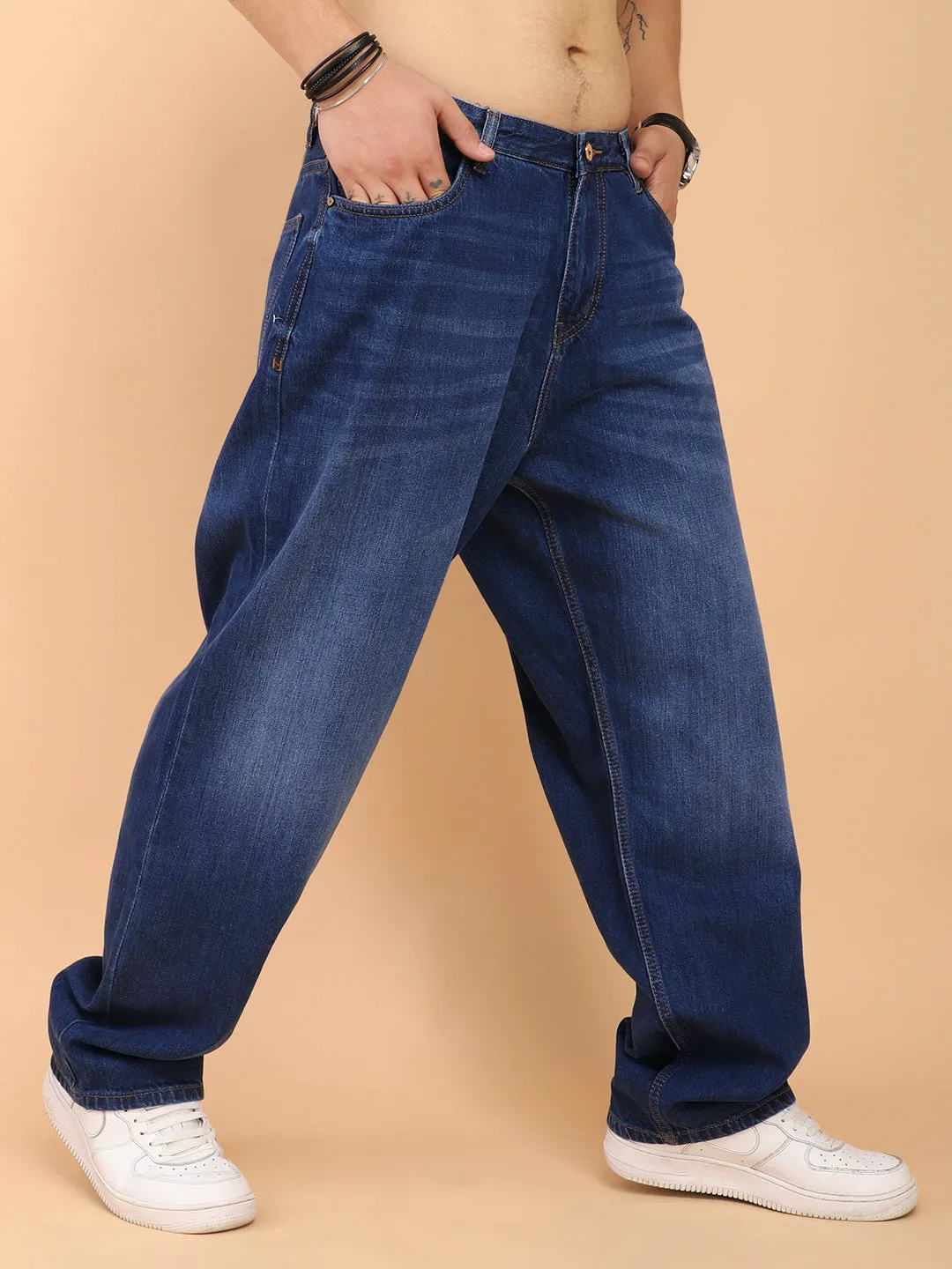 Fantasy Light Blue Baggy Fit Denim Cargo