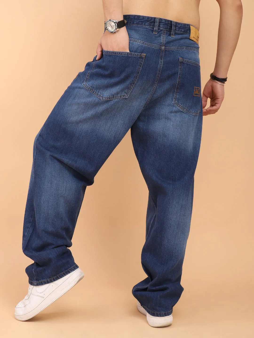 Fantasy Light Blue Baggy Fit Denim Cargo