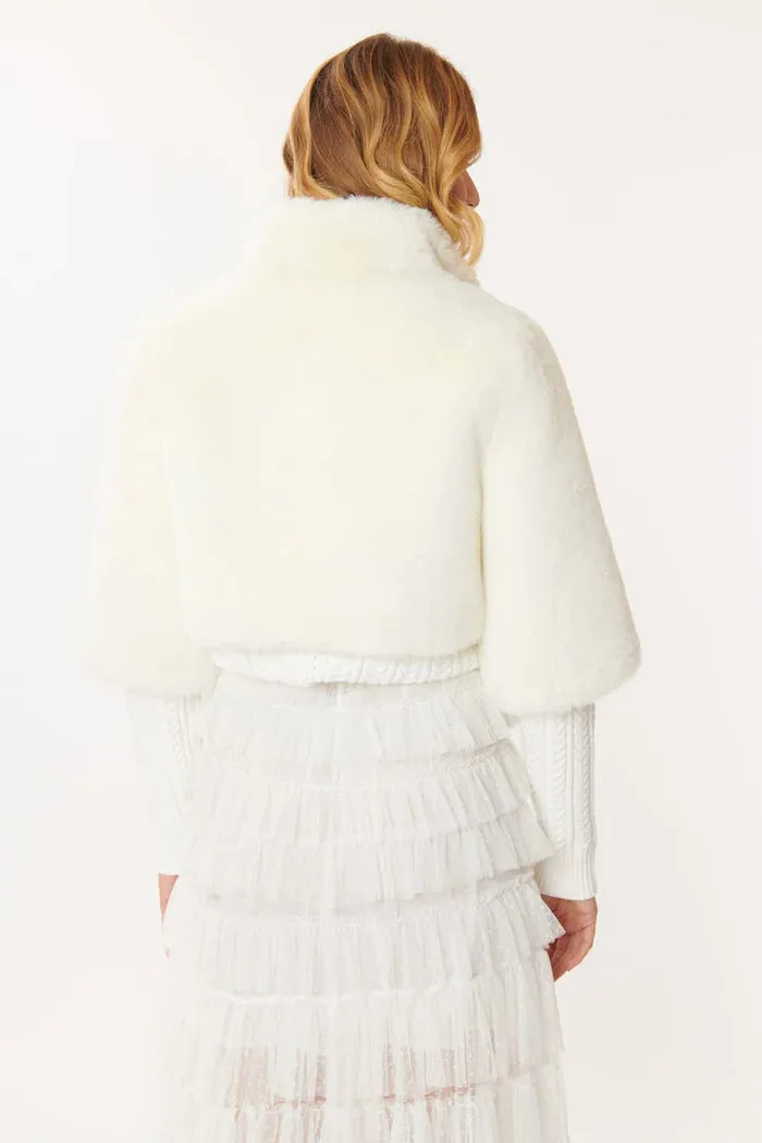 Faux fur Bolero Jacket - White