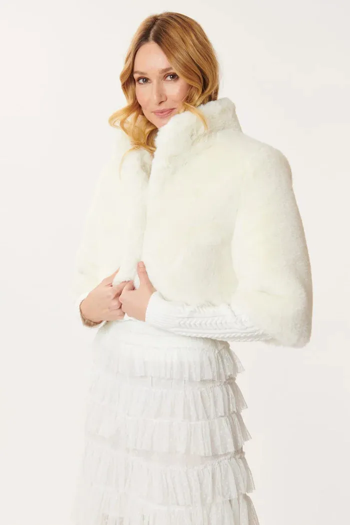 Faux fur Bolero Jacket - White