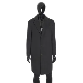 Findon Single Breasted Coat In Dark Pebble Gray Double Faced Cashmere