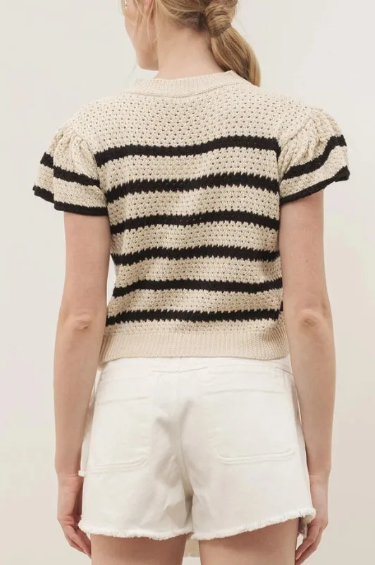 fiona sweater - cream/black