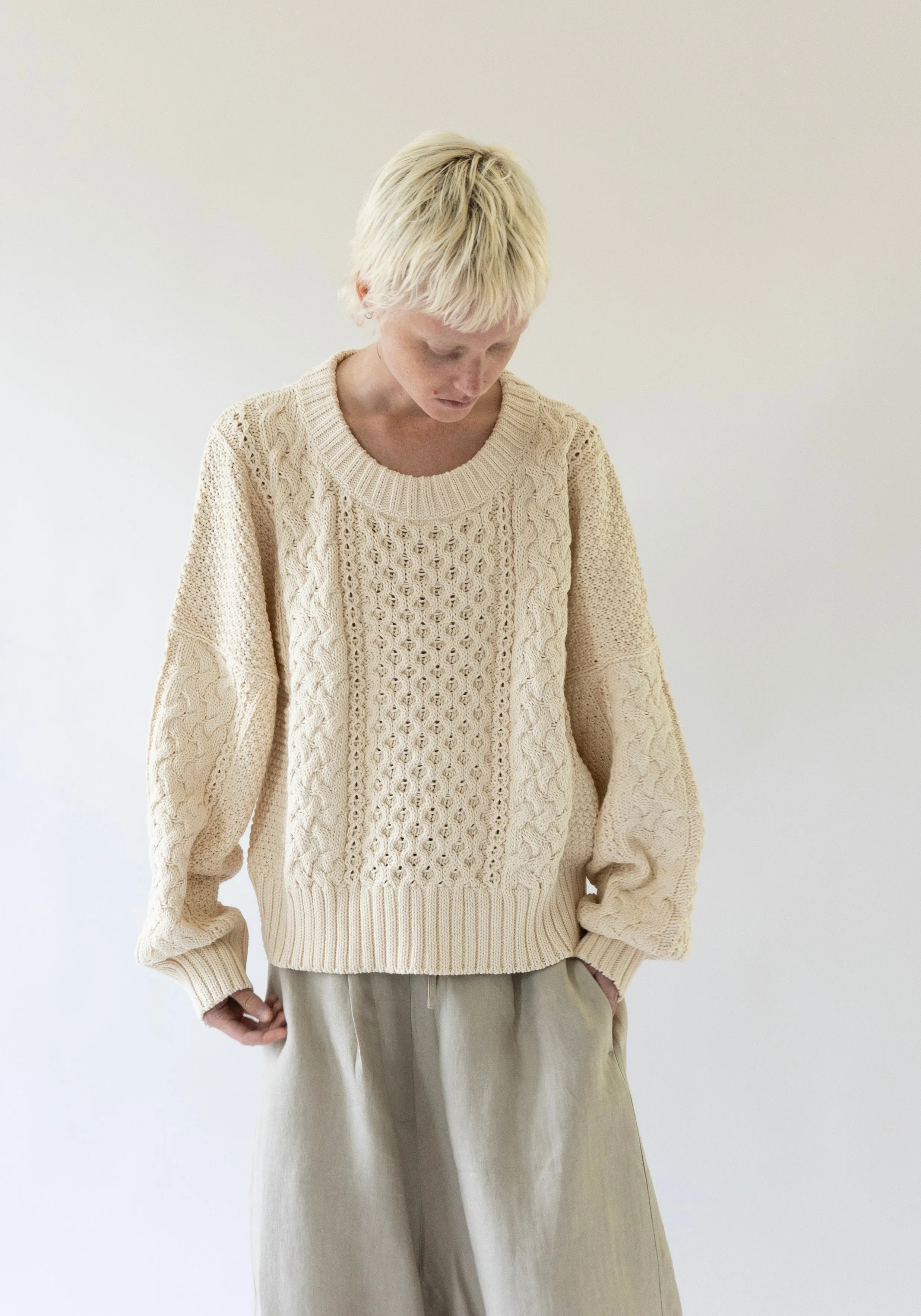 Fisherman Sweater in Natural